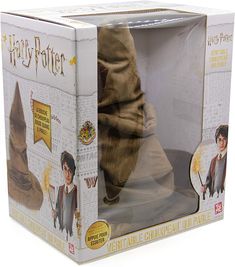 a harry potter figure in a box with the cover open and it's inside