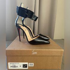 Original Box, Dust Bags, Heel Replacements. Never Worn. Shoes Women Heels, Ankle Strap, Christian Louboutin, Original Box, Shoe Boots, Dust Bag, Shoes Heels, Women Shoes, Heels