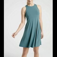 Athleta Surf Teal Sleeveless Santorini Thera Dress Brand New - Without Hang Tag, The Brand Name On The Neck Label Is Covered To Prevent Return To The Retail Stores. Material - 93% Modal,7% Spandex Athleta Dress, Retail Stores, Neck Label, Above Knee, Santorini, Dress Brands, Fit & Flare, Casual Dress, Colorful Dresses