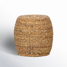 a wicker stool on a white background