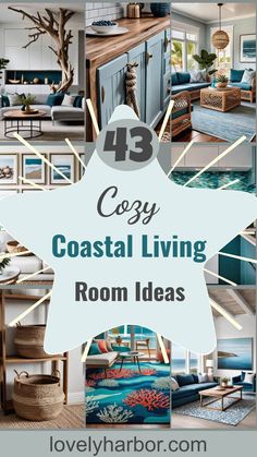 43 Inspiring Coastal Living Room Ideas Cozy Nautical Living Room, Nautical Family Room, Beach Coastal Interior Design, Coastal Living Room Decor Ideas, Nautical Living Room Ideas, Beach Theme Living Room Coastal Style, Beach Living Room Decor, California Coastal Living Room, Grey Coastal Living Rooms