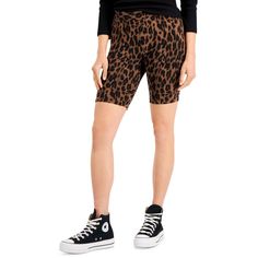 Revamp Your Casual Look In These Fitted Bike Shorts From Style & Co Designed With A Wildly Fun Animal Print. Approx. Model Height Is 5'10" And She Is Wearing A Size 4 Approx. Inseam: 5-1/2" Mid Rise; Fitted Through Hips And Thighs Pull-On Styling Cotton/Spandex Machine Washable Imported Casual Knee-length Shorts Activewear, Casual Elastane Knee-length Shorts Activewear, Casual Biker Shorts With Short Leg, Summer Knee-length Elastane Biker Shorts, Casual Fitted Biker Shorts, Casual Knee-length Biker Shorts, Spring Biker Shorts In Elastane, Spring Elastane Biker Shorts, Casual Fitted Cotton Biker Shorts