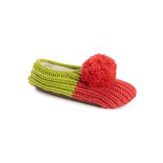 Get cozy with these MUK LUKS moisturizing-oil ballerina slippers with anti-skid soles for no worries on slippery floors. Get cozy with these MUK LUKS moisturizing-oil ballerina slippers with anti-skid soles for no worries on slippery floors. Moisturizing oils infused within warm faux fur leave your skin feeling oh so soft and silky smooth Non-skid PVC dot soles Pom detailFIT & SIZING Fits shoe sizes 5-10FABRIC & CARE Acrylic with polyester faux fur lining Machine wash Imported Size: S-M. Color: Green Non-slip Casual Slippers, Casual Green Non-slip Slippers, Super Soft Casual Slippers For Spring, Casual Super Soft Slippers For Spring, Green Non-slip Slippers For Spring, Super Soft Indoor Slippers For Spring, Green Cushioned Flat Slippers, Spring Green Non-slip Slippers, Soft Casual Slippers For Relaxation