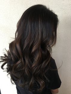 Subtle Dyed Hair For Black Hair, Subtle Babylights For Dark Hair, Ombre Black To Brown Hair, Subtle Hair Color For Black Hair, Partial Highlights Black Hair, Dark Brunette Ombre, Chocolate Brown Ombre Hair, Dark Ombre Hair Color For Brunettes, Subtle Ombre For Dark Hair