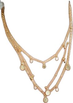 Double Strand Gold Chain Necklace With Beads, Gold Double Strand Chain Necklace With Beads, Gold Dangle Jewelry With Double Chain, Multi-strand Gold Jewelry For Celebration, Adjustable Gold Multi-strand Layered Necklace, Gold Chain Jewelry For Celebration, Adjustable Double Chain Gold-plated Necklace, Gold Multi-strand Necklace With Gold Beads, Gold Multi-strand Necklace For Celebrations