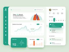 the dashboard screen is shown with various medical information on it and an image of lungs