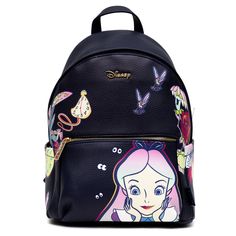 Experience The Allure Of Wonderland With This Limited Edition Wonda Pop X Disney Alice In Wonderland Backpack As Alice Graces The Front In Captivating Prismatic Colors In A.On The Back, Alice Invites You To Join Her In A Whimsical Tea Party Among The Enchanting Flowers, Radiating Joy And Wonder. But The Disney Magic Doesn't Stop There! The Mad Hatter Himself Makes A Delightful Appearance, Playfully Pouring Tea On One Side Pocket, While The Ever Late Yet Endearing White Rabbit Marks Its Presence Black Backpack For Theme Parks, Black Disney-style Bag For Theme Park, Black Disney Bag For Theme Park, Black Disney Style Bag For Theme Park, Disney Style Backpack For School, Black Backpack For Theme Park, Disney-styled Black Standard Backpack, Black Disney Backpack For Travel, Black Backpack For Disney Trips And Back To School