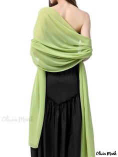 Olivia Mark - Chic and Sophisticated Solid Color Chiffon Shawl for Evening Parties Green Shawl, Evening Shawls, Chiffon Shawl, Elegant Party, Style Elegant, Evening Party, Olivia Mark, Shawl, Chiffon