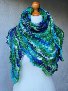 Bright Crochet Very Soft Wrap Shawl / Colorful Crochet Allergy - Etsy Estonia Handmade Green Bohemian Shawl, Green Shawl For Beach, Blue Bohemian Shawl Wrap, Blue Crochet Shawl One Size, Green Bohemian Crochet Shawl, Bohemian Green Crochet Shawl, Hand Knitted Blue Shawl One Size, Green Knitted Scarf One Size, Green Knitted One-size Scarves