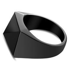 Makt | Black Stainless Steel With Square Black Onyx Ring | In stock! | Lucleon Ring Size Adjuster, Hip Hop Rings, Geometric Ring, Black Onyx Ring, Square Rings, Stone Gold, Onyx Ring, Onyx Stone, Ring Size Guide