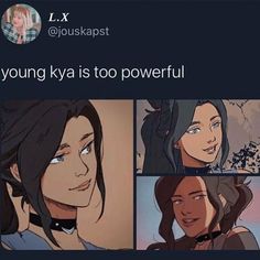 an image of some cartoon characters with caption that reads, young ky is too powerful