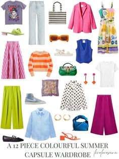 Palette Wardrobe, Colorful Wardrobe, Spring Summer Capsule Wardrobe, Colourful Style, Capsule Wardrobe Essentials, Fashion Capsule Wardrobe, Brave Enough, Wardrobe Planning, Summer Capsule Wardrobe