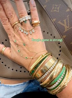 Maximalist Bracelet Stack, Fancy Jewellery Designs, Gold Diamond Jewelry, Funky Jewelry, Jewelry Lookbook, Girly Jewelry