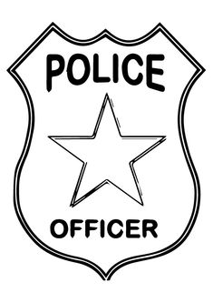 the police officer badge is black and white with a star on it's side