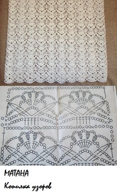 an image of two pieces of crocheted doily on a tablecloth with the same pattern