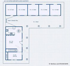 the floor plan for an office building, with two floors and one room on each side