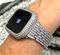 Series 10 only Apple Watch Band and or 14k white gold gp Pc crystal Apple Watch case stainless steel band series 10 42mm series 10 46mm by CRYSTALandBLING on Etsy Crystal Apple, Bracelet Apple Watch, Apple Watch Case, Stainless Steel Band, Apple Watch Band, Apple Watch Series, Watch Case, Apple Watch Bands, Watch Band