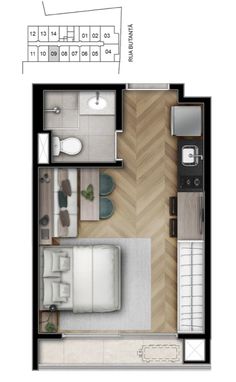 the floor plan for a small apartment