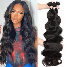 PRICES MAY VARY. Body Wave Bundles Human Hair Material: 100% Unprocessed Brazilian Virgin Human Hair Bundles Body Wave, Soft, Smooth, Select High Quality Human Hair Material, Clean and Healthy to Make Sew in or Wigs Brazilian Virgin Hair Bundles Feature: 10A Grade Body Wave Human Hair Bundles with Machine Double Weft, Strong and Durable, High Elasticity and Bouncy, Full and Thick, No Smell, No Shedding, No Tangling Human Hair Bundles Advantages: Brazilian Body Wave Bundles, Can Be Dyed, Bleached Body Wave Weave Hairstyles, Body Wave Bundles, Weft Hair Extensions, Human Hair Bundles, Hair Brands, Brazilian Body Wave, Body Wave Hair, Brazilian Human Hair, Black Natural Hairstyles