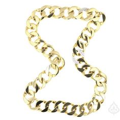 This is a very neat piece. 3 large gage curb chain bracelets, that can be clasped together for a beautiful necklace or a necklace. One of the links in one of the bracelets is encrusted with fully cut, fully set diamonds. This is a very heavy piece crafted from 18K Yellow gold with a bit of 18K white gold. Total weight of the piece is wooping 280.5g. This is a vintage piece that was traded in. Maker mark is on the end of all pieces as well as purity stamp. Elegant Diamond Jewelry With Chunky Chain, Elegant Metal Cuban Link Bracelet With Curb Chain, Elegant Cuban Link Bracelet With Diamond Accents, Elegant Metal Jewelry With Curb Chain, Metal Curb Chain Jewelry For Formal Occasions, Elegant Cuban Link Metal Bracelet, Luxury Chunky Cuban Link Chain Jewelry, Elegant Metal Curb Chain Jewelry, Luxury Cuban Link Chunky Chain Jewelry