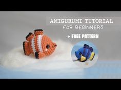 an amigurm fish is sitting on top of some snow