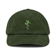 Get ready to turn heads with our cute kawaii Green Frog Embroidered Corduroy Baseball Cap. Made of high-quality cotton material, this baseball cap features an adorable green frog design that is embroidered to perfection. The corduroy material adds a touch of texture and style, making it the perfect addition to your kawaii fashion collection. Available in multiple colors, this baseball cap is suitable for both men and women, making it a versatile gift option for animal lovers. Whether you're hitt Embroidered Corduroy, Corduroy Hat, Hat Handmade, Dad Cap, Dad Caps, Custom Embroidery, Hat Making, Metal Buckles, Trucker Cap