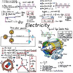 an electric circuit diagram with diagrams and notes