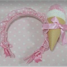 Cutecore Accessories, Ice Cream Headband, Happy Ice, Sweet Like Candy, Candy Girl, Kawaii Accessories, Pink Sugar, Headband Hair, Sweet Lolita