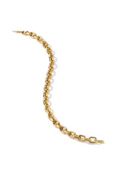 18-karat yellow gold. Push-clasp closure. Bracelet, 7.5mm diameter. Made in Italy. Luxury Oval Link Jewelry With Gold Clasp, Luxury Round Cable Chain Bracelet, Luxury Gold Bracelet With Cable Chain, Yellow Gold Bracelet With Cable Chain, Yellow Gold Cable Chain Bracelet, Timeless Cable Chain Bracelets For Formal Occasions, Luxury Yellow Gold Oval Link Bracelet, Classic Formal Bracelets With Cable Chain, Classic Formal Cable Chain Bracelets