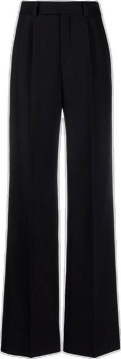 Luxury Wide Leg Pants With Belt Loops, Black Wide Leg Pants With Straight Hem For Office, Luxury Wide Leg Pants With Pockets, Evening Wide Leg Belted Bottoms, Formal Black Belted Pants, Chic Black Belted Wide Leg Pants, Black Wide Leg Pants With Belt Loops For Office, Wide Leg Black Pants With Welt Pockets, Luxury Wide Leg Pants With Belt Loops For Work