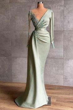 Prom dresses long mint green Evening dresses with sleeves,PD22202 on Storenvy Long Sleeve Mermaid Prom Dress, Green Evening Dress, Custom Prom Dress, Dresses Classy, Evening Dresses With Sleeves, Long Sleeve Evening Dresses, فستان سهرة, Mermaid Evening Dresses, Prom Dresses With Sleeves