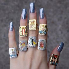 COLORFUL LIFE TAROT SIGNET – VERAMEAT Card Rings, Ace Of Pentacles, What I Like About You, Vip Card, Friendship Rings, Color Magic, Colorful Life, Dope Jewelry, Funky Jewelry