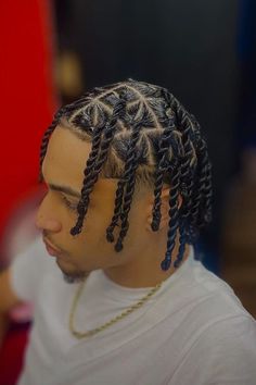 Men Hear Style, Twists On Men Natural Hair, Twists For Black Hair Men, Guy Twist Hairstyle, Braided For Men, Box Twists Hairstyles Men, Singles Hairstyles Braids Men, Twisted Braids Men, Two Strand Twist Men Curly Hair