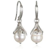 Uniquely designed with an elegant finish, we've got you covered with this all-around pair of earrings. From Ariva. Elegant Pearl Earrings With French Hook, Elegant Sterling Silver Hoop Earrings With Pearl Drop, Nickel Free Earrings For Wedding, Nickel-free Earrings For Weddings, Elegant Drop Earrings With Ear Wire, Elegant Earrings With Ear Wire For Anniversary, Elegant White Gold Metal Earrings, Pearl Earrings With French Hook For Gift, Elegant Pearl Earrings With French Hook For Gift