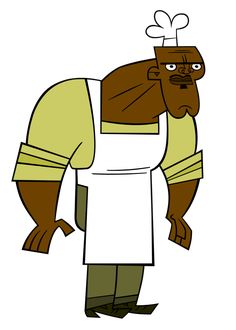 a cartoon character with an apron on