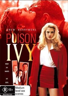 the movie poster for prison ivy starring actors in red and white outfits, with one woman leaning on another man's head