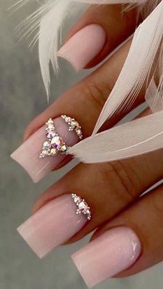 Manicure Nail Designs, Glamour Nails, Gel Nails Diy, Cute Acrylic Nail Designs, Pretty Nail Designs, Gel Nail Design, Glam Nails, Nails Desing