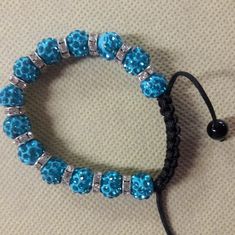 Adjustable Turquoise Shamballa Bead Bracelet Diy Kandi, Shamballa Bracelets, Bead Designs, Adjustable Bracelet, Bead Bracelet, Womens Jewelry Bracelets, Beaded Bracelets, Womens Sizes, Women Jewelry