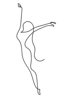 a line drawing of a woman reaching up to catch a frisbee in the air