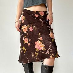 Olivia Mark - Vintage Botanical Flower Print Chiffon Midi Skirt with High Waist Floral Chiffon Skirt, Chiffon Midi Skirt, Botanical Flowers Print, Summer Formal Dresses, Floral Print Midi Skirt, Fashion Skirts, Popular Dresses, Printed Midi Skirt, Floral Midi Skirt