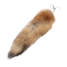 an animal tail is hanging from a keychain