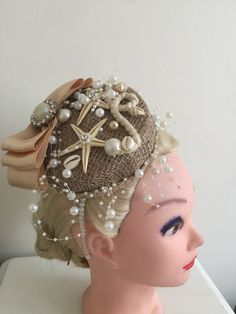 Please do not buy it ,if you need it before a week.Shipping takes a week to US and 3 days to EU AFTER PROCESSING TIME.Some items are ready to ship . This pillbof fascinator hat is a necessity for any beach trip, beach wedding, or mermaid enthusiast! Designed with weddings in mind, the pearl-and-seastar-embellished circlets are practically made for unique and gorgeous photos. This sweet and pretty Beach Starfish fat for little mermaid with real starfishes with pearl rhinestones at the center ,sea Vintage Handmade Costume Hats And Headpieces For Gifting, Whimsical Beach Headpieces For Summer, Whimsical Summer Beach Headpieces, Whimsical Handmade Mini Hat For Beach, Handmade Whimsical Mini Hats For Beach, Handmade Summer Hair Accessories For Gifts, Handmade Vintage Beach Costume Hats And Headpieces, Handmade Summer Fascinator Headband, Handmade Adjustable Hair Accessories For Beach