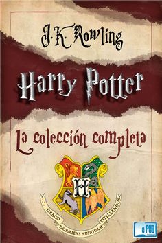 harry potter's book cover, with the hog potter crest on it and an image of