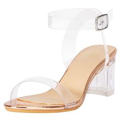 PRICES MAY VARY. Fashion chunky clear heels: The block clear heels feature a chunky design, heel measures 5.5CM (2.2 Inches). Clear heels material: Clear heels PU upper, latex insoles and non-skid rubber soles, offering ultimate comfort. Adjustable clear strappy design : Clear heels easy to walk in, adjustable clear ankle straps, take it on/off easily. Versatile style for every occasion: A versatile addition to any wardrobe, Whether for weddings, parties, office wear or casual outings, these cle Sandals Chunky, Heels Strappy, Clear Block Heels, Block Sandals, Low Heel Sandals, Block Heel Shoes, Clear Heels, Chunky Block Heels, Ankle Strap Pumps