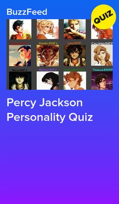 the book cover for percy jackson's personality quiz, which features images of different characters