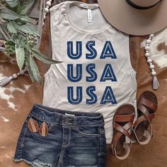 @lemonlorraines posted to Instagram: ★ USA USA USA Graphic Tank ★      #lemonlorraines#cutetees #tees #tee#boutiquestyle#boutiquefashion#tshirtbranded #tshirtcustom#shirts #teeshirts#boutiqueshopping#instaboutique #graphictees#onlineboutique #boutique#fourthofjuly #4thofjuly#fireworks #usa #partyintheusa#patriotic#america #liberty#patriot #militarylife #merica#flag #makeamericagreatagain#constitution #ingodwetrust Patriotic America, Usa Tank, Muscle Tank, Muscle Tanks, Low Cut, Your Story, Fireworks, Graphic Tank Top