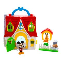 a toy house with mickey mouse and other toys