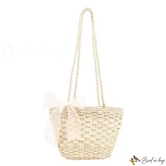 Bird in Bag - Straw bags new fashion popular female bags single shoulder crossbody bag female simple vegetable basket bucket bag White Basket Bag For Spring, White Bucket Shape Shoulder Bag For Spring, Spring Large Capacity Basket-shaped Bucket Bag, Large Capacity White Basket Shoulder Bag, White Bucket Straw Bag, White Bucket Shape Straw Bag, Female Bags, Vegetable Basket, Straw Bags