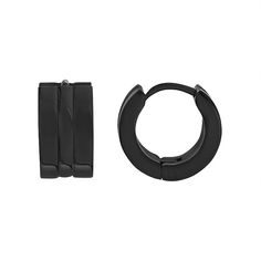 These gorgeous black ion-plated stainless steel huggie hoop earrings are a must-add to your collection. These gorgeous black ion-plated stainless steel huggie hoop earrings are a must-add to your collection. Length: 13 mm Backings: arched wire Metal: stainless steel Plating: black ion-plated Finish: matte Packaging: boxed Please note, due to the high value of this item, a signature may be required upon delivery. Size: One Size. Color: Multicolor. Gender: male. Age Group: adult. Modern Black Hypoallergenic Hoop Earrings, Black Stainless Steel Hoop Earrings, Modern Black Stainless Steel Hoop Earrings, Black Hypoallergenic Hoop Earrings In Stainless Steel, Minimalist Black Stainless Steel Hoop Earrings, Minimalist Black Small Hoop Huggie Earrings, Black Hypoallergenic Huggie Earrings, Black Stainless Steel Hoop Earrings As Gift, Modern Black Huggie Hoop Earrings