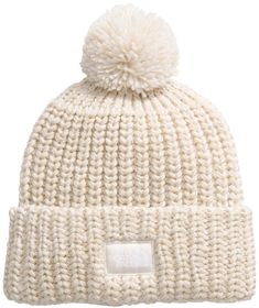 The North Face Cozy Chunky Cabin Beanie Fit & Design: Deep fit—a roomier, full-coverage fit Blended yarn made with 65% recycled polyester and 35% acrylic mohair Textured cable detailing Cuffed The North Face Winter Beanie Hat, The North Face Winter Beanie, The North Face Casual Winter Hats, White Gravel, Beanie Fits, Hockey Bag, Chunky Beanie, Women's Windbreaker, Cozy Accessories